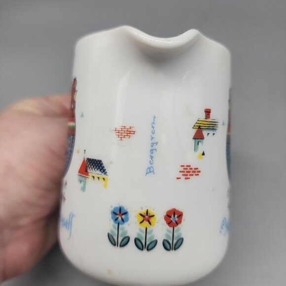 Vintage Scandinavian Berggren 8oz Creamer Rooster Weathervane “Help Thyself” - Picture 3 of 4